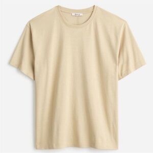Madewell Top S Cotton Relaxed Oversized Tee Tan